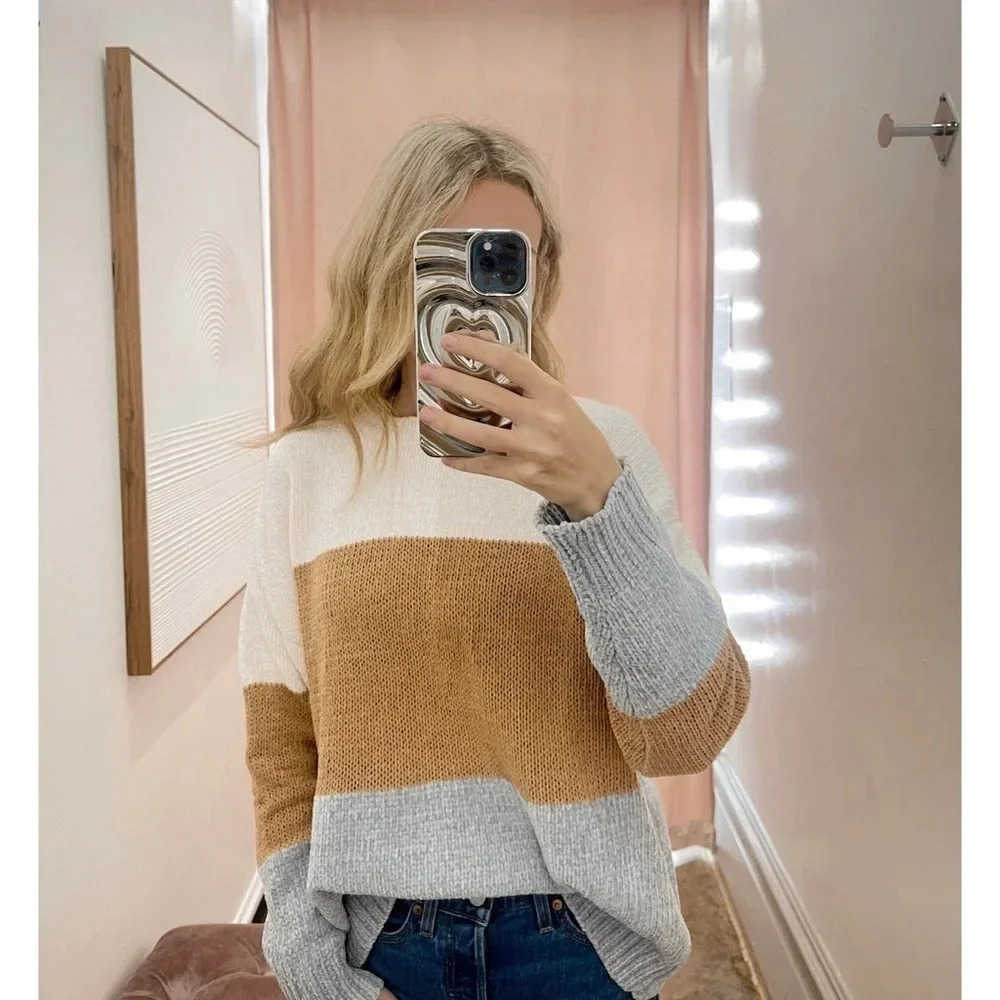 SHEIN ColorBlock Knit Sweater Size Small